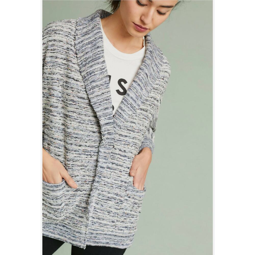 ANTHROPOLOGIE SPLENDID Women’s Textured Space Dyed Snap Knit Blazer - Picture 2 of 8